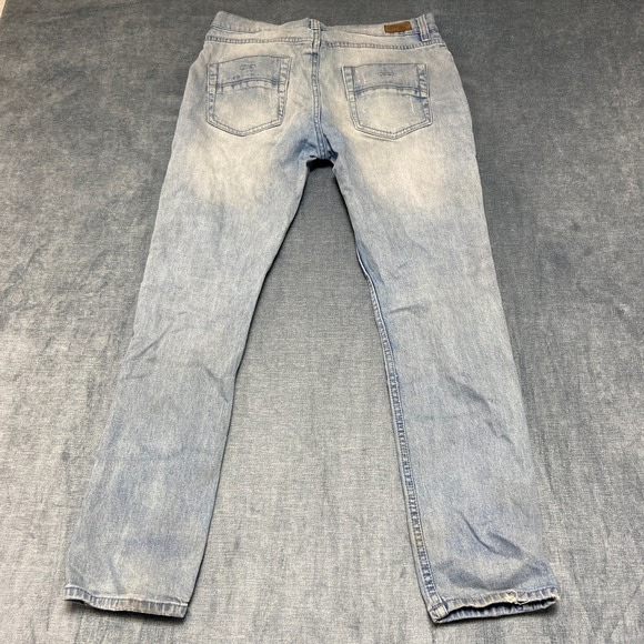 RSQ Seattle Skinny Tapered Jeans Mens 33x30 Blue Denim Cotton Stretch Distressed - Picture 14 of 16